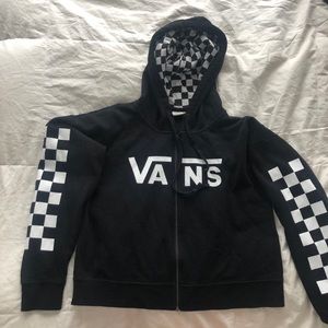 Vans black checkered zip up